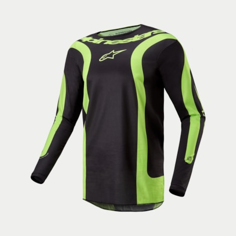 Segunda imagem do produto Camisa Alpinestars Fluid Lurv 24 - Preto Amarelo Flúor