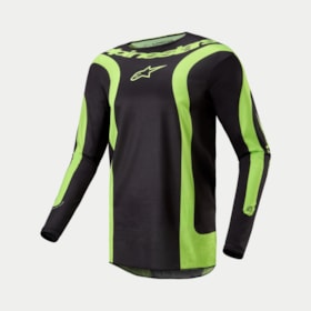 Camisa Alpinestars Fluid Lurv 24 - Preto Amarelo Flúor