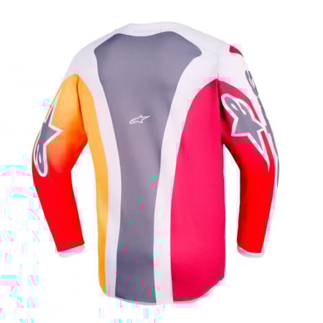 Segunda imagem do produto Camisa Alpinestars Infantil Fluid Portl Vermelho Cinza Claro Cinza