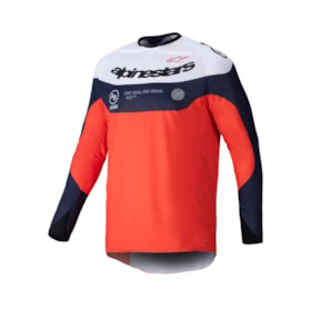 Camisa Alpinestars Pro Dura 25 - Azul Laranja Hot Branco