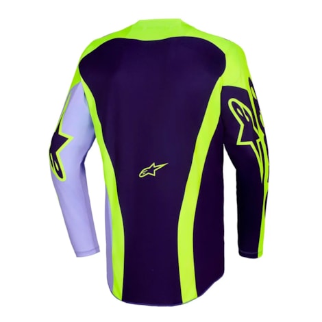 Segunda imagem do produto Camisa Alpinestars Racer Portl Roxo Amarelo Flúor