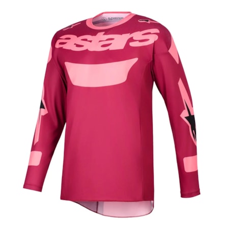Camisa Alpinestars Racer Riway Vermelho Escuro Coral