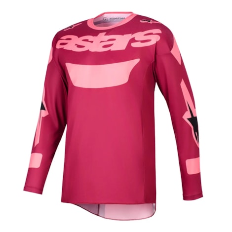 Camisa Alpinestars Racer Riway Vermelho Escuro Coral