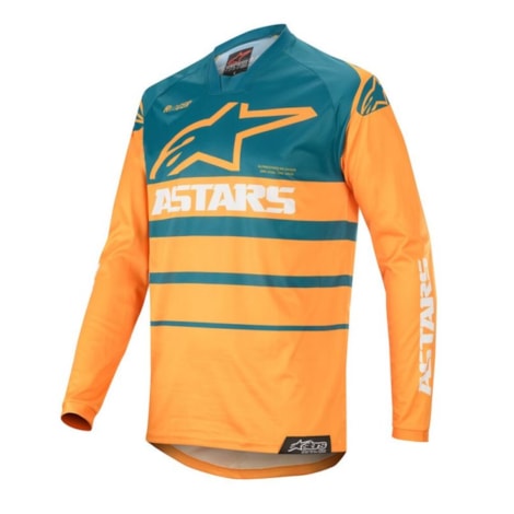 Camisa Alpinestars Racer Supermatic 20 - Petróleo Laranja