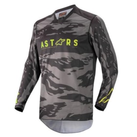 Camisa Alpinestars Racer Tactical 22 - Preto Cinza Camo Amarelo