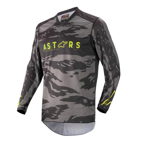 Camisa Alpinestars Racer Tactical 22 - Preto Cinza Camo Amarelo