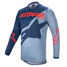 Camisa Alpinestars Recer Braap 21 - Azul Escuro Azul Powder Vermelho