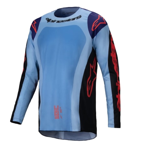 Camisa Alpinestars Recer Ocuri 25 - Azul Preto Laranja Flúor