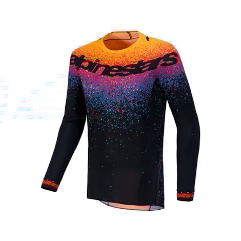Camisa Alpinestars Supertech Hole LT Preto Amarelo Laranja