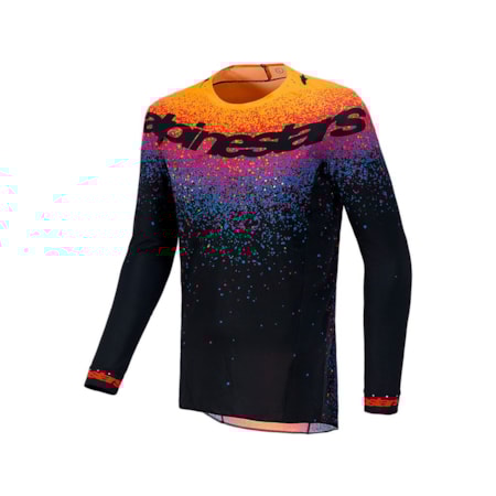 Camisa Alpinestars Supertech Hole LT Preto Amarelo Laranja