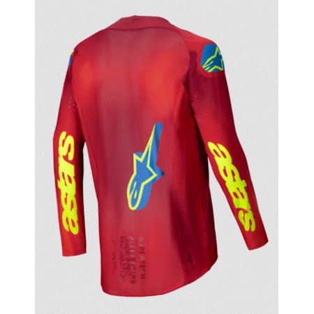 Segunda imagem do produto Camisa Alpinestars Supertech Maker 25 - Vermelho Bright Amarelo Flúor
