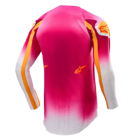 Segunda imagem do produto Camisa Alpinestars Supertech SX Mig Rosa Flúor Branco