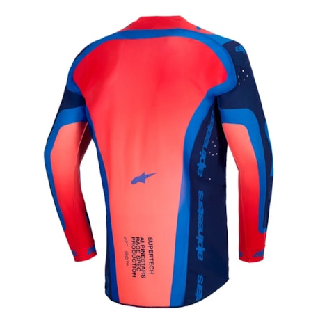 Segunda imagem do produto Camisa Alpinestars Supertech Vista Azul Marinho Vermelho Azul