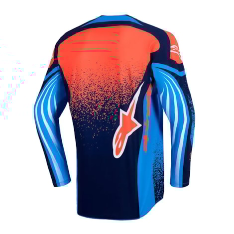 Segunda imagem do produto Camisa Alpinestars Techstar Nomur Azul Marinho Laranja Azul