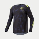 Camisa Alpinestars Techstar Rantera 24 - Preto Azul Marinho Amarelo Flúor