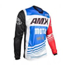 Camisa AMX Infantil Prime Moto - Azul Branco Vermelho