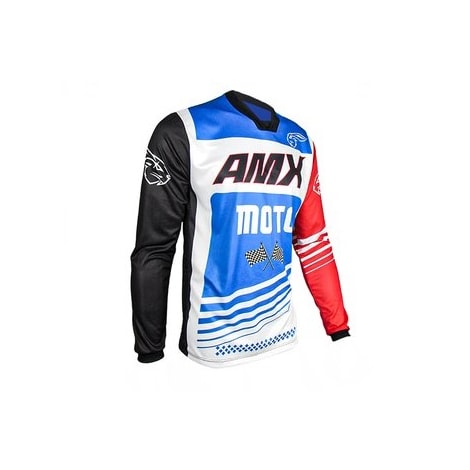 Camisa AMX Infantil Prime Moto - Azul Branco Vermelho