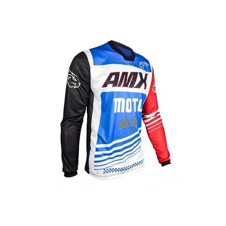 Camisa AMX Infantil Prime Moto - Azul Branco Vermelho