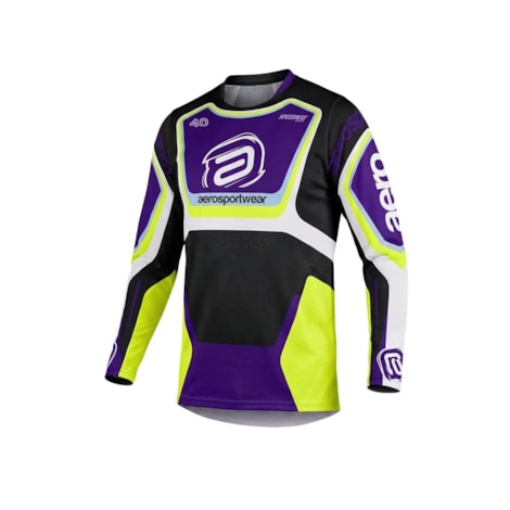 Camisa ASW Image Cyber Preto Roxo Amarelo Flúor