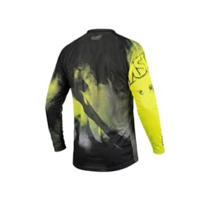 Segunda imagem do produto Camisa ASW Image Enduro Dots Preto Amarelo Flúor