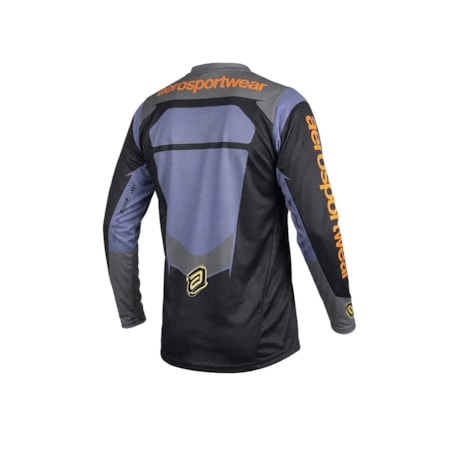 Segunda imagem do produto Camisa ASW Image Enduro Hades Preto Laranja Amarelo
