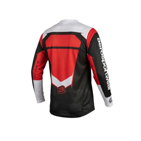 Segunda imagem do produto Camisa ASW Image Enduro Hades Preto Vermelho Cinza