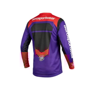 Segunda imagem do produto Camisa ASW Image Enduro Hades Roxo Preto Vermelho