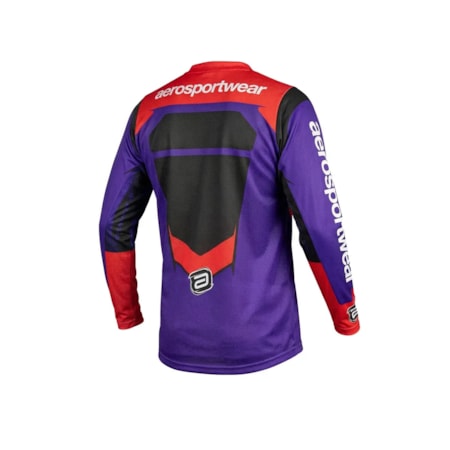 Segunda imagem do produto Camisa ASW Image Enduro Hades Roxo Preto Vermelho