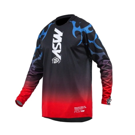 Camisa ASW Image Meta Preto Vermelho Azul