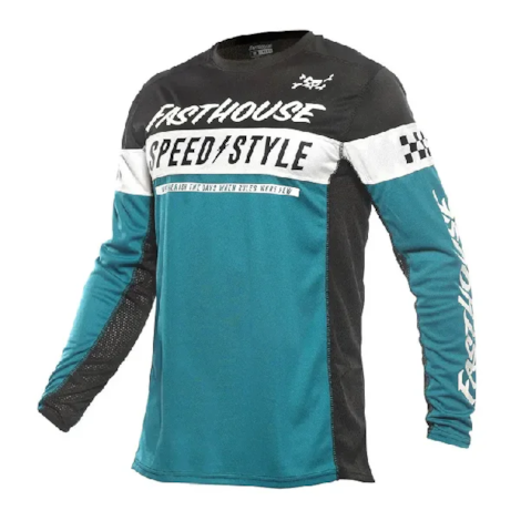 Camisa Fasthouse Grindhouse Akin Infantil Azul Marinho Preto