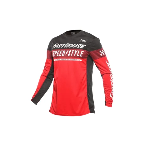 Camisa Fasthouse Grindhouse Akin Infantil Vermelho Preto