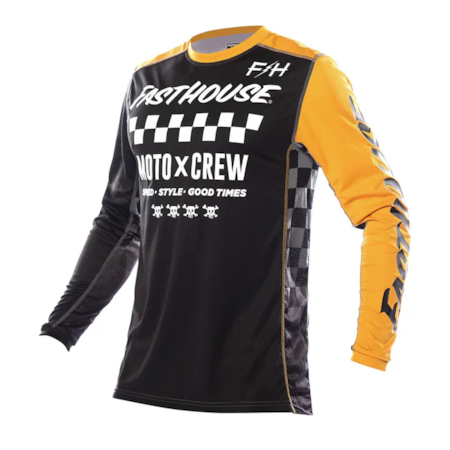 Camisa Fasthouse Grindhouse Alpha Preto Amarelo