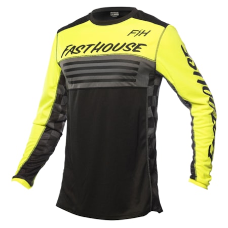 Camisa Fasthouse Grindhouse Omega Amarelo Flúor Preto