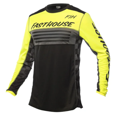 Camisa Fasthouse Grindhouse Omega Amarelo Flúor Preto
