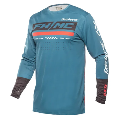 Camisa Fasthouse MX Helix Podium Vermelho Preto Teal