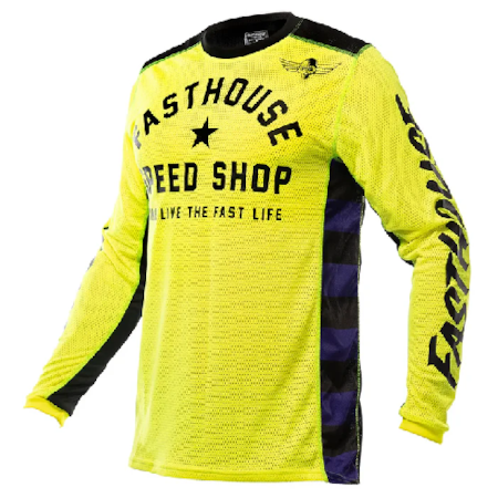 Camisa Fasthouse Originals Air Cooled Amarelo Flúor Preto