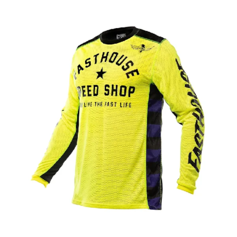 Camisa Fasthouse Originals Air Cooled Amarelo Flúor Preto