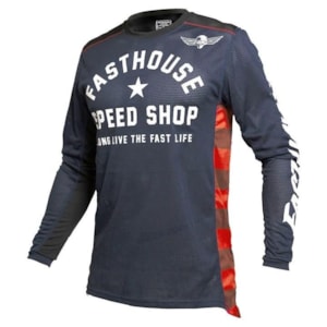 Camisa Fasthouse Originals Air Cooled Azul Preto