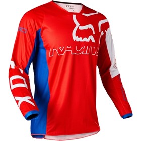 Camisa Fox 180 Skew - Branco Vermelho Azul