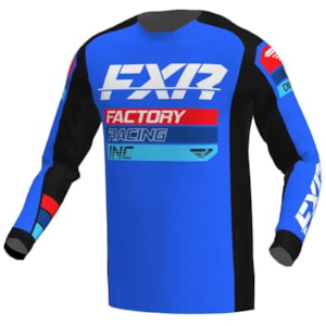 Camisa FXR Clutch MX Preto Azul Vermelho