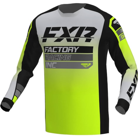 Camisa FXR Clutch MX - Preto Cinza Hivis