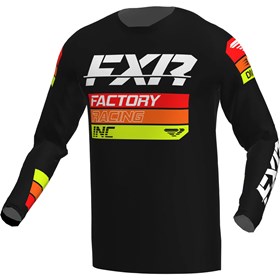 Camisa FXR Clutch MX - Preto Laranja Hivis