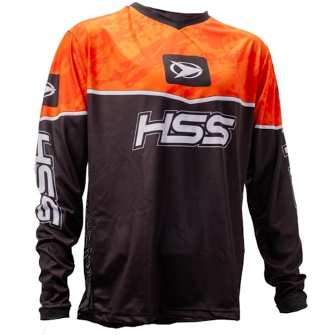 Camisa Hss Piloto Action Preto Laranja