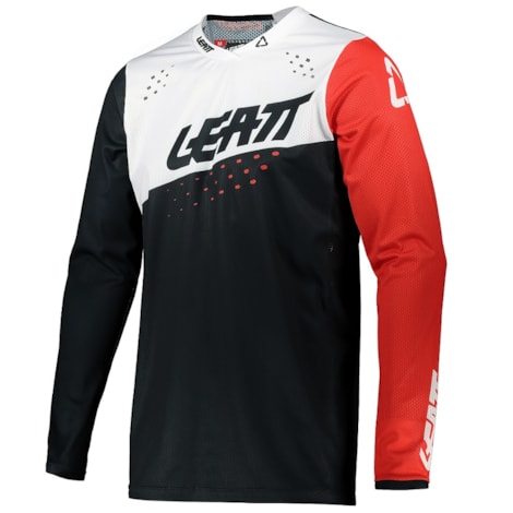 Camisa Leatt Moto 4.5 Lite Ice - Preto Branco