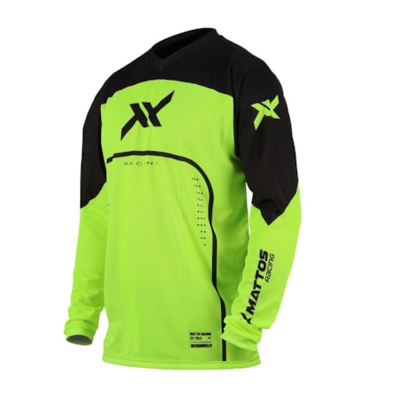 Camisa Mattos Racing Sax Infantil - Amarelo Flúor