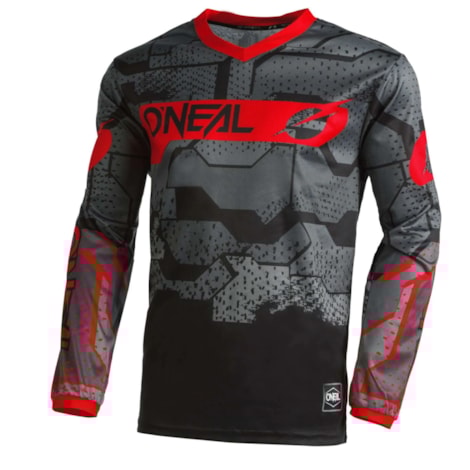 Camisa Oneal Element Camo - Preto Vermelho