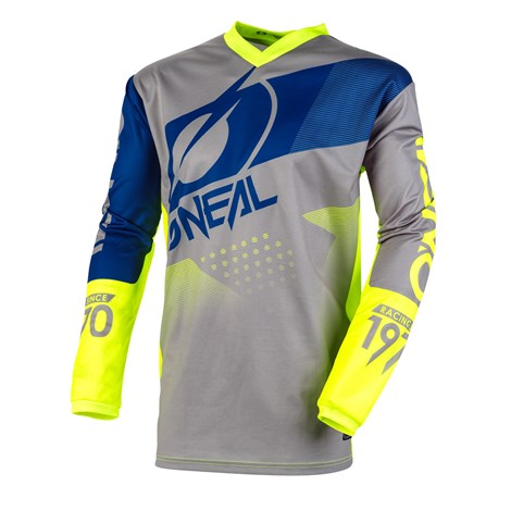 Camisa O'Neal Element Factor Gray/Blue/Neon Yellow