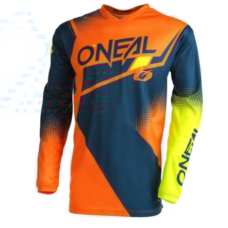 Camisa Oneal Element Racewear - Azul Laranja Amarelo Neon