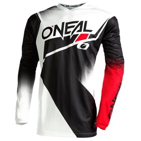 Camisa Oneal Element Racewear - Preto Branco Vermelho