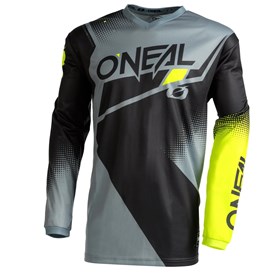 Camisa Oneal Element Racewear - Preto Cinza Amarelo Neon